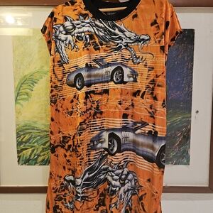 No Boundaries Orange and Black Jersey with Automotive Art